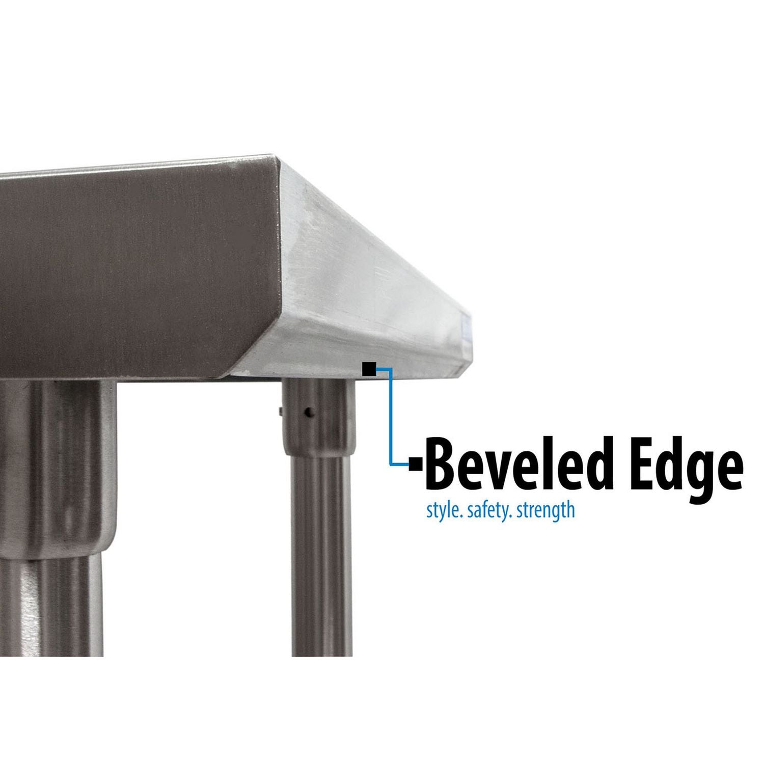 BK Resources Stainless Steel 5" Riser Top Tables, 72w x 30d x 39.75h, Silver, 2/Pallet