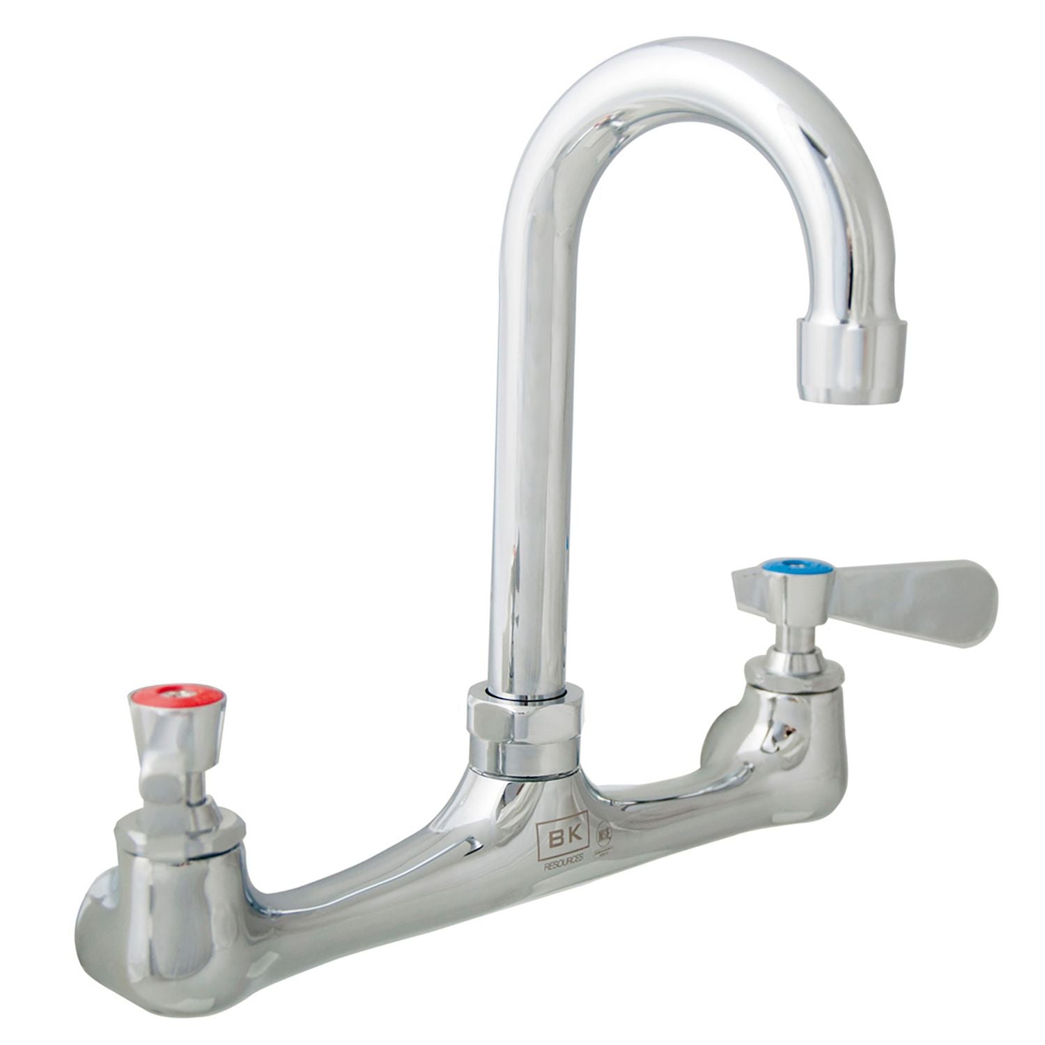 BK Resources WorkForce Standard Duty Faucet, 12.38" Height/8" Reach, Chrome-Plated Brass