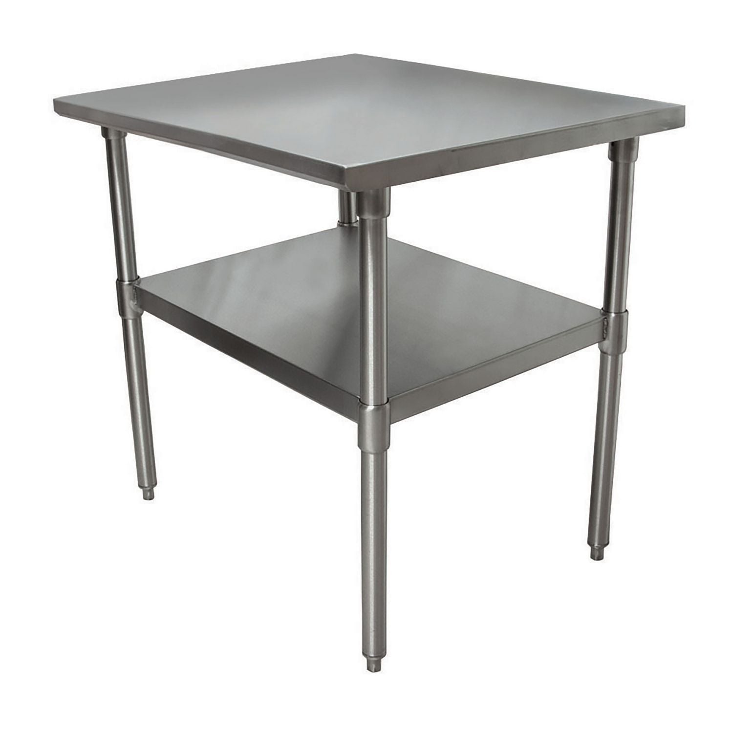 BK Resources Stainless Steel Flat Top Work Tables, 24w x 24d x 36h, Silver, 2/Pallet