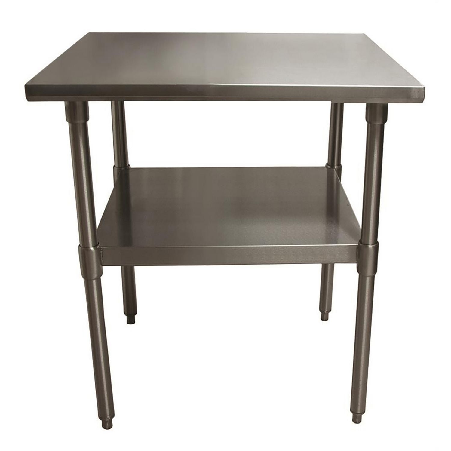 BK Resources Stainless Steel Flat Top Work Tables, 24w x 24d x 36h, Silver, 2/Pallet