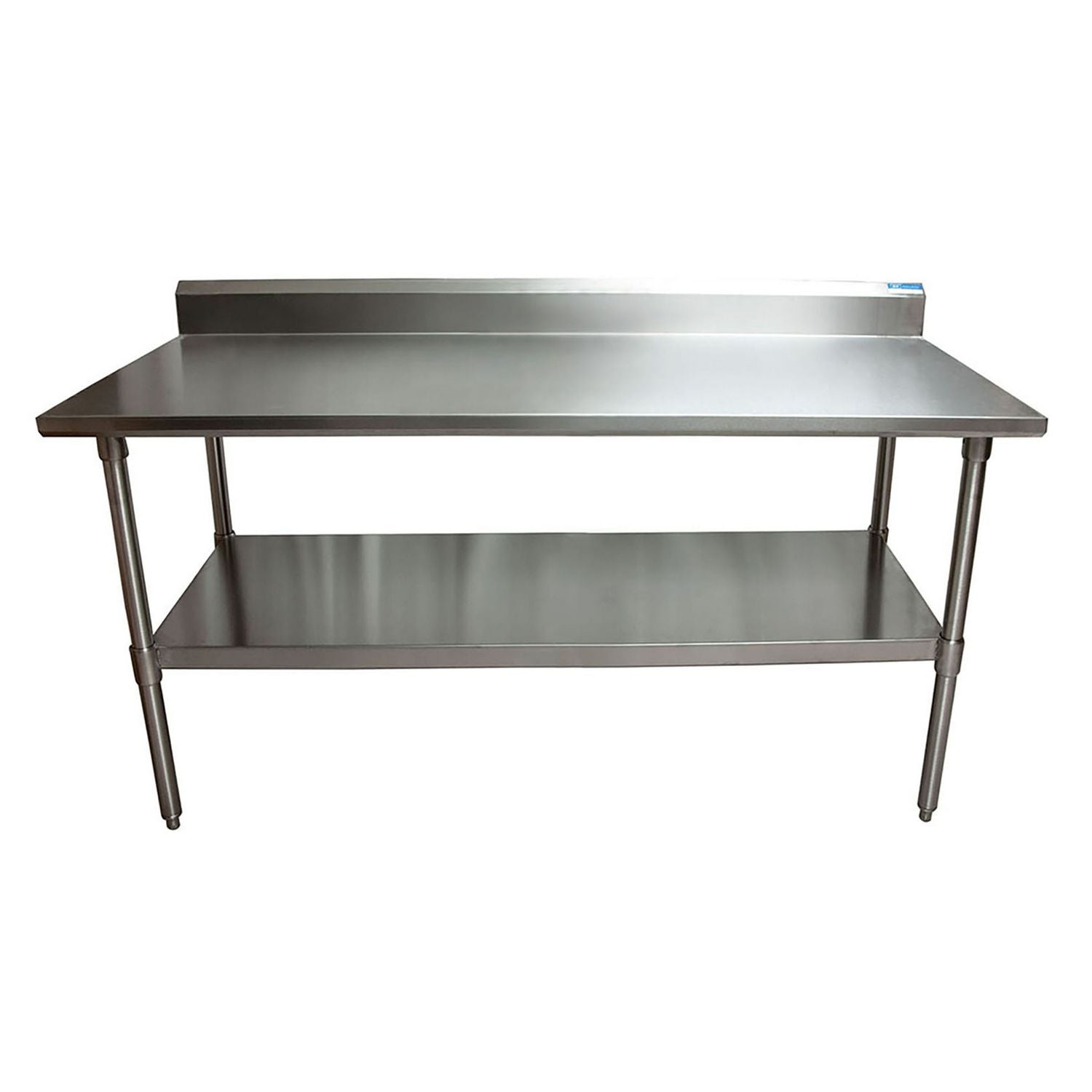 BK Resources Stainless Steel 5" Riser Top Tables, 72w x 30d x 39.75h, Silver, 2/Pallet