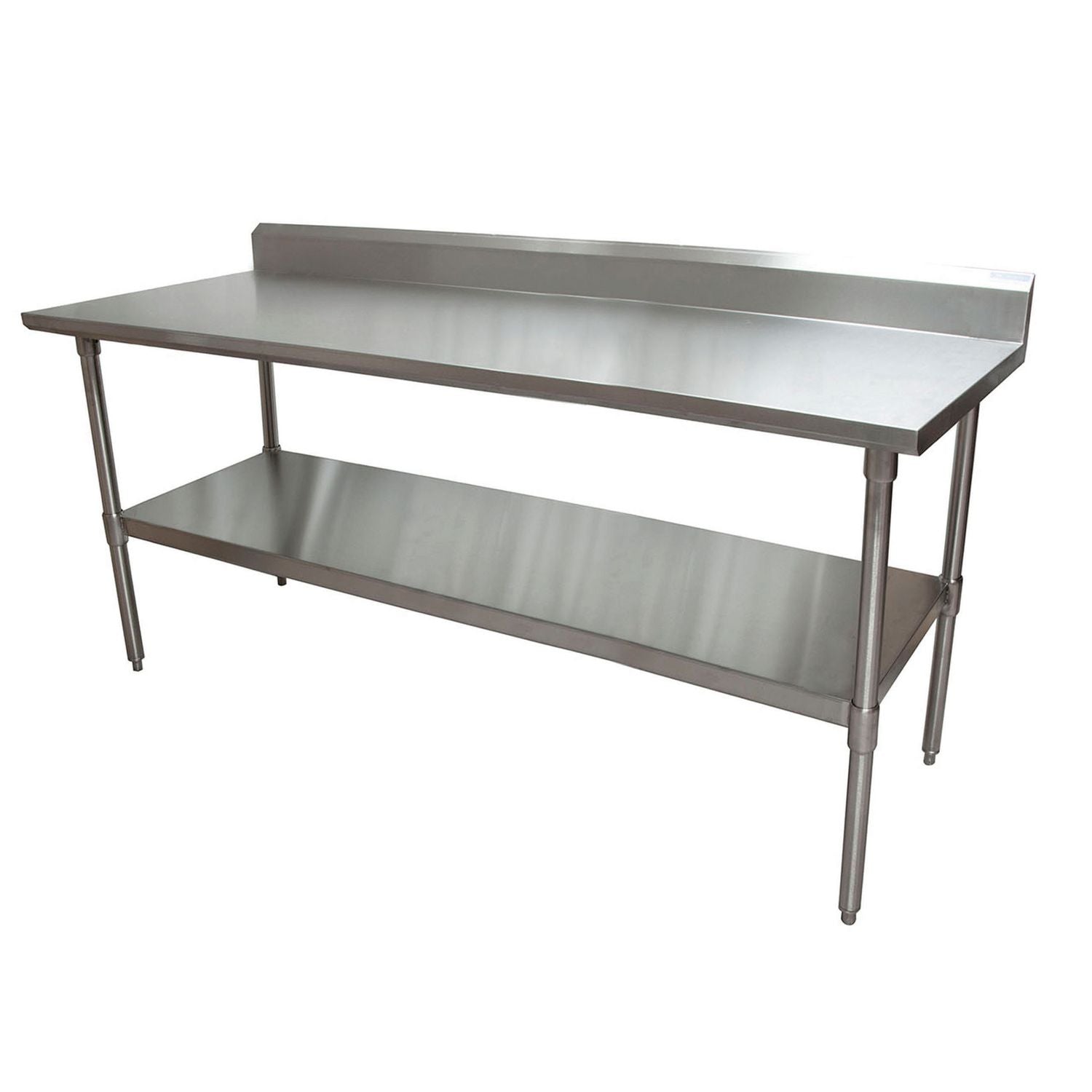 BK Resources Stainless Steel 5" Riser Top Tables, 72w x 30d x 39.75h, Silver, 2/Pallet