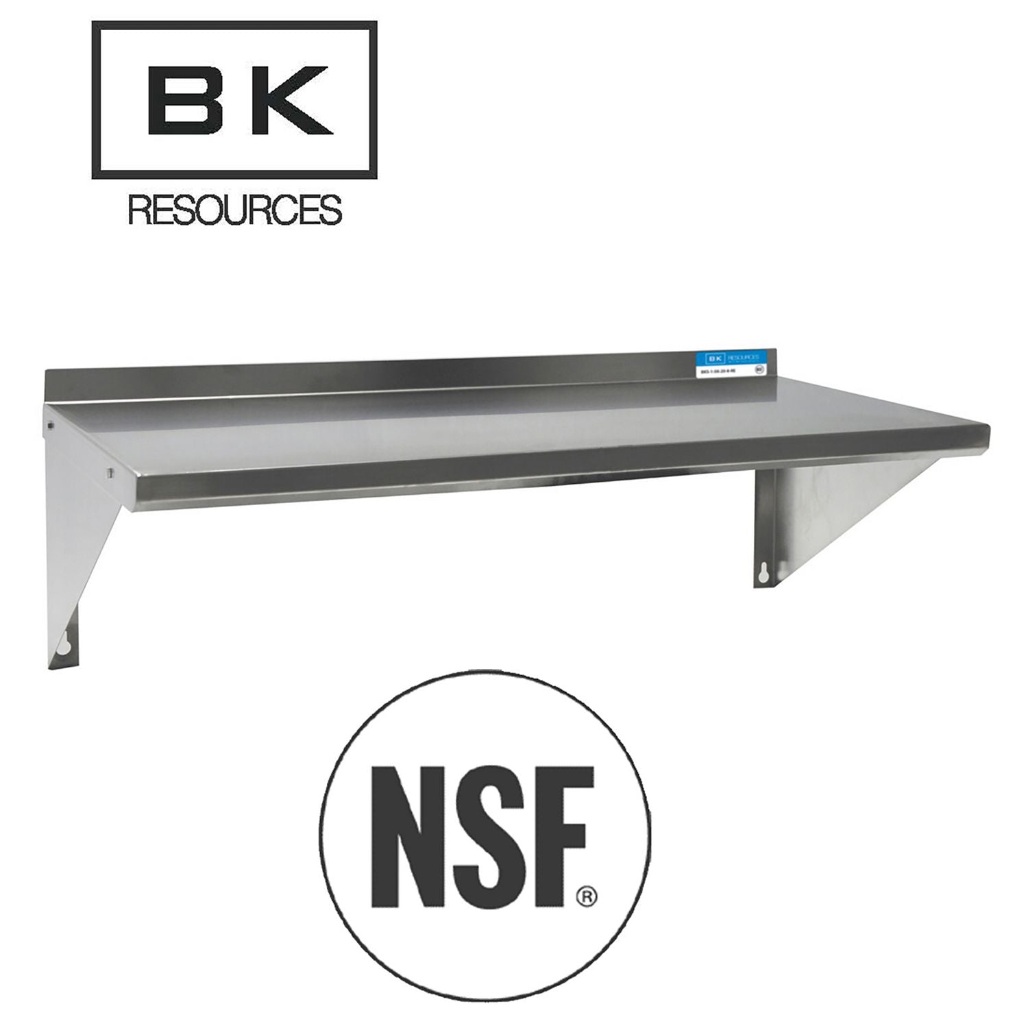 BK Resources Stainless Steel Economy Overshelf, 24w x 16d x 11.5h, Stainless Steel, Silver, 2/Pallet