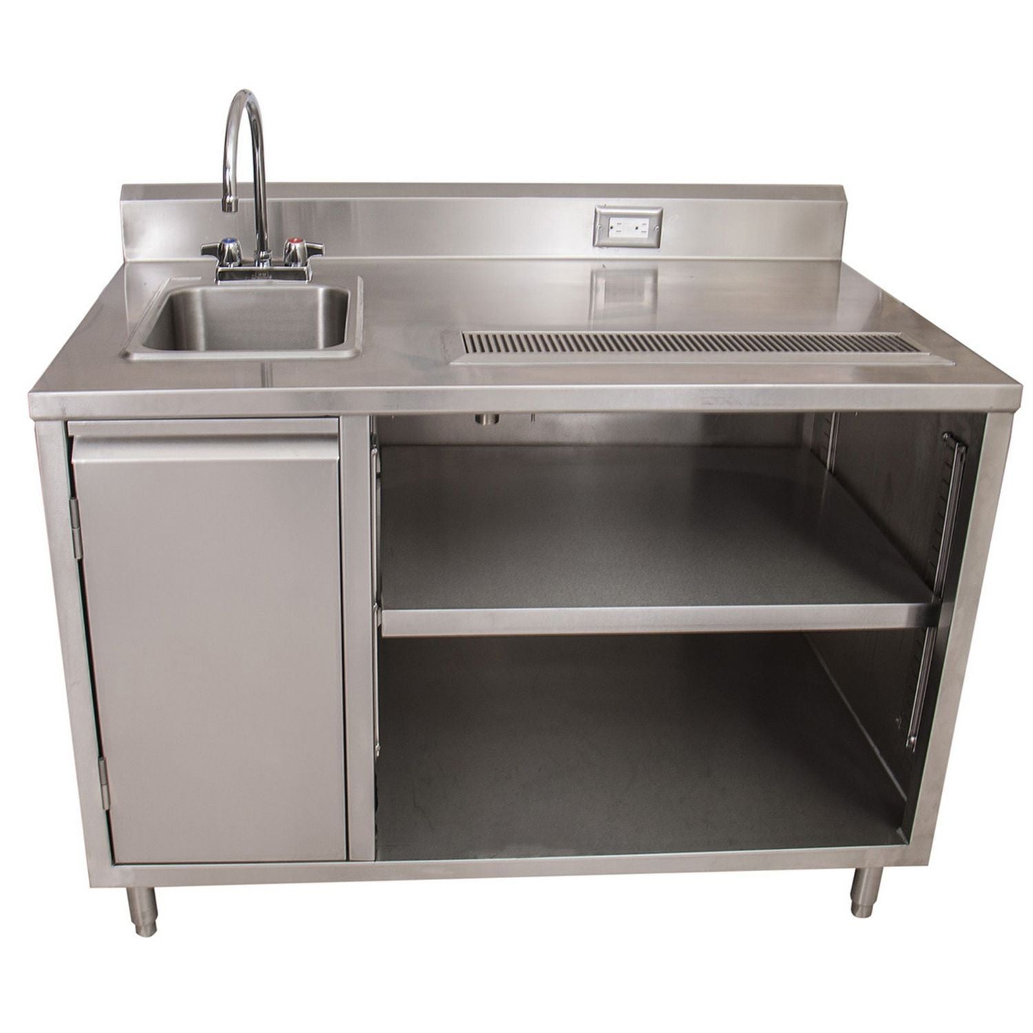 BK Resources Stainless Steel Beverage Table | 48"