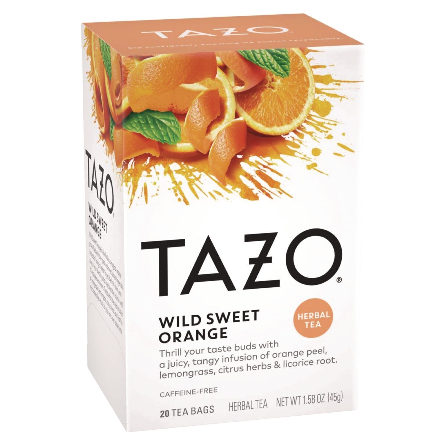 Tazo® Tea Bags, Wild Sweet Orange, 20/Box, 6 Boxes/Carton