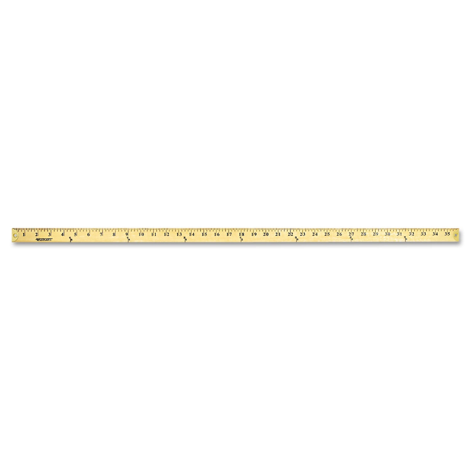 Westcott® Wood Yardstick With Metal Ends, 36" Long. Clear Lacquer Finish