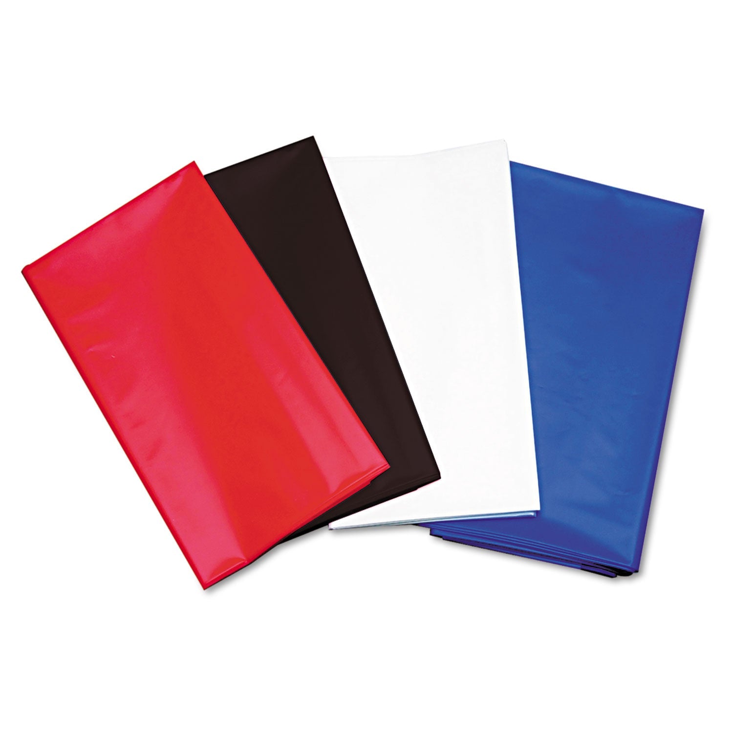 Tablemate® Table Set Rectangular Table Cover, Heavyweight Plastic, 54" X 108", Red, 6/pack