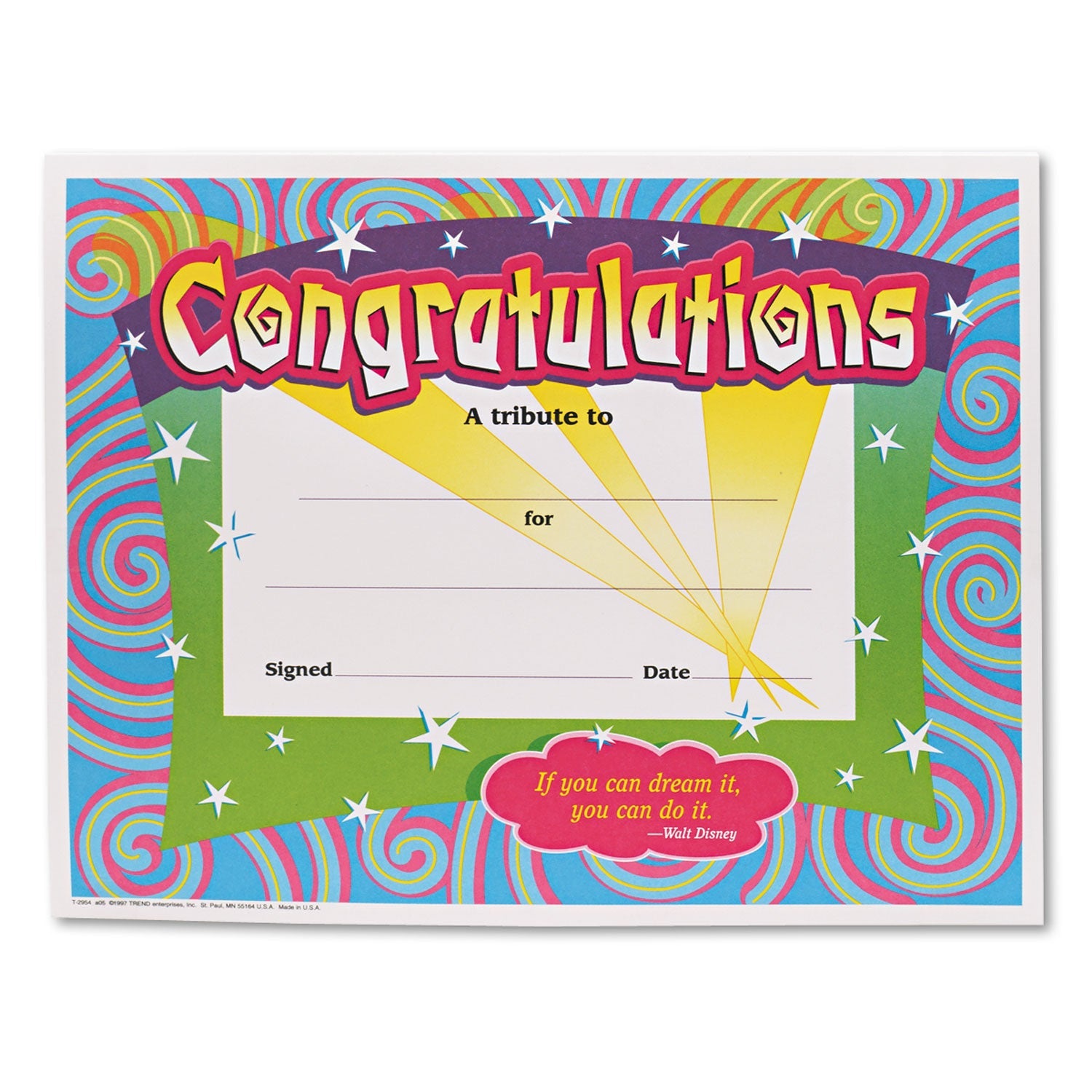 Congratulations Colorful Classic Certificates