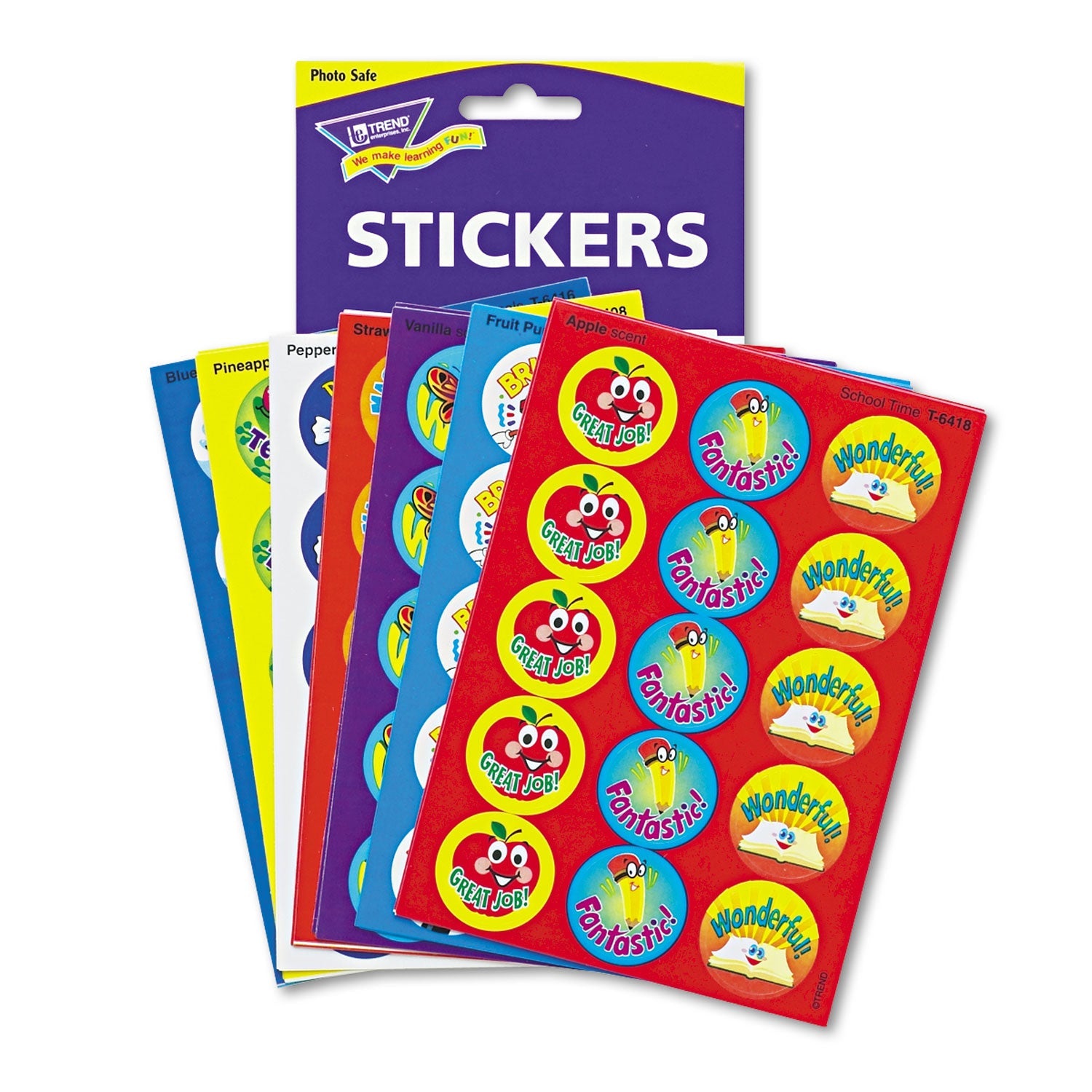 TREND® Stinky Stickers Variety Pack, Positive Words, Assorted Colors, 300/pack