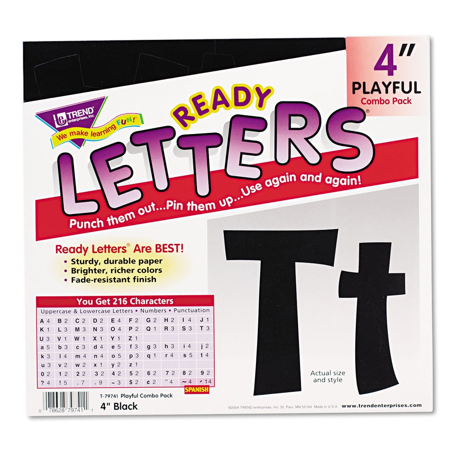 Ready Letters Playful Combo Set | TREND® Black 4"