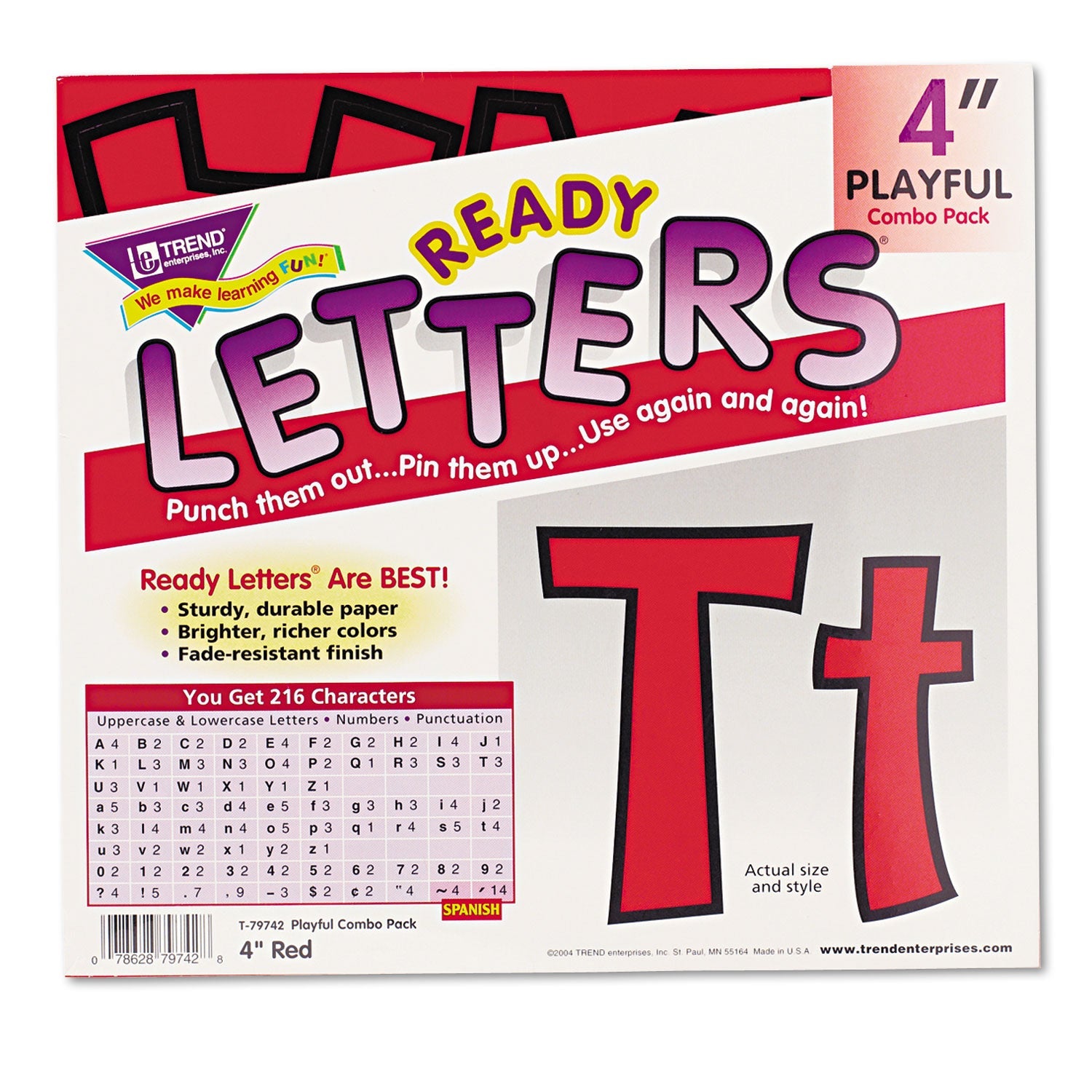 Ready Letters Playful Combo Set | TREND® Red 4"