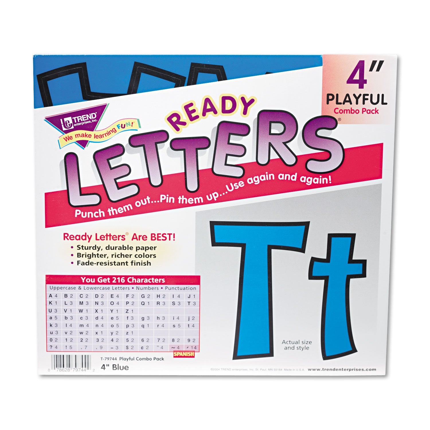 Ready Letters Playful Combo Set | Blue, 4", 216/Set
