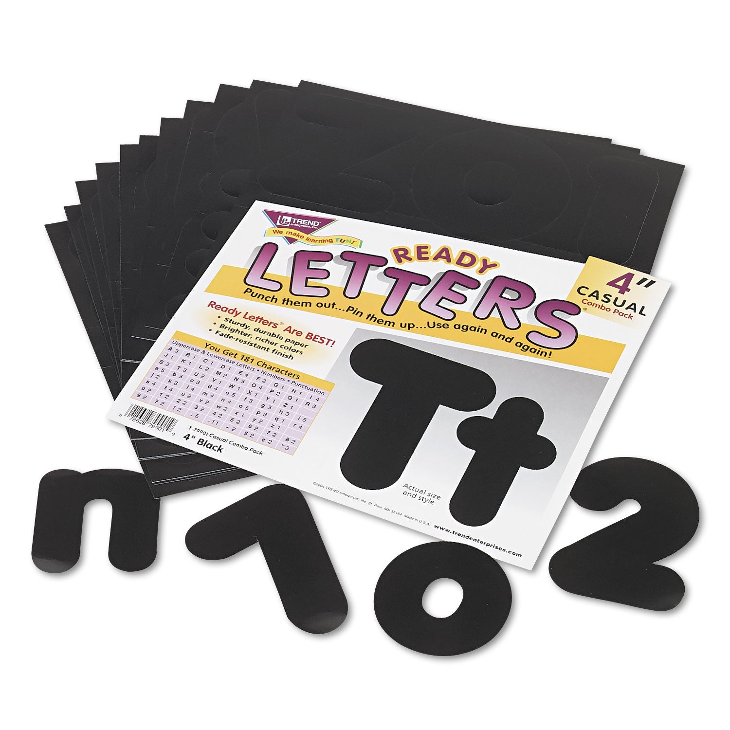 Ready Letters Casual Combo Set | Black, 4", 182/Set