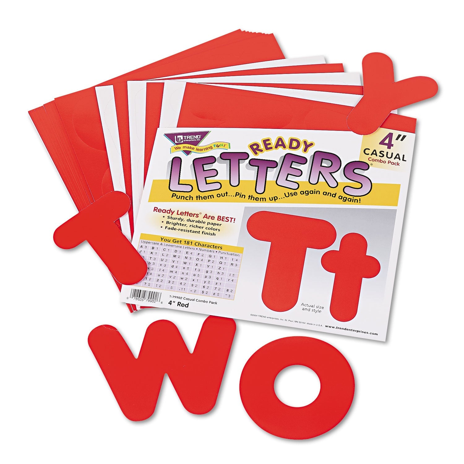Ready Letters Casual Combo Set | TREND® Red 4"