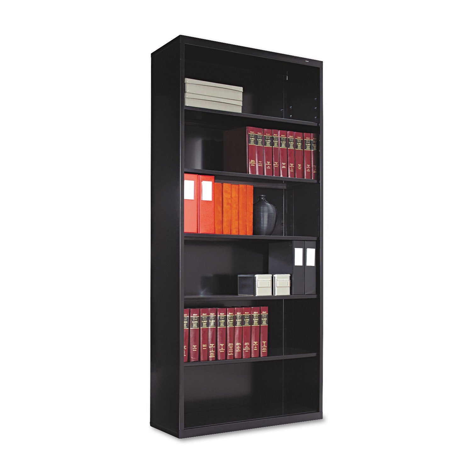Tennsco Metal Bookcase | Six-Shelf Black
