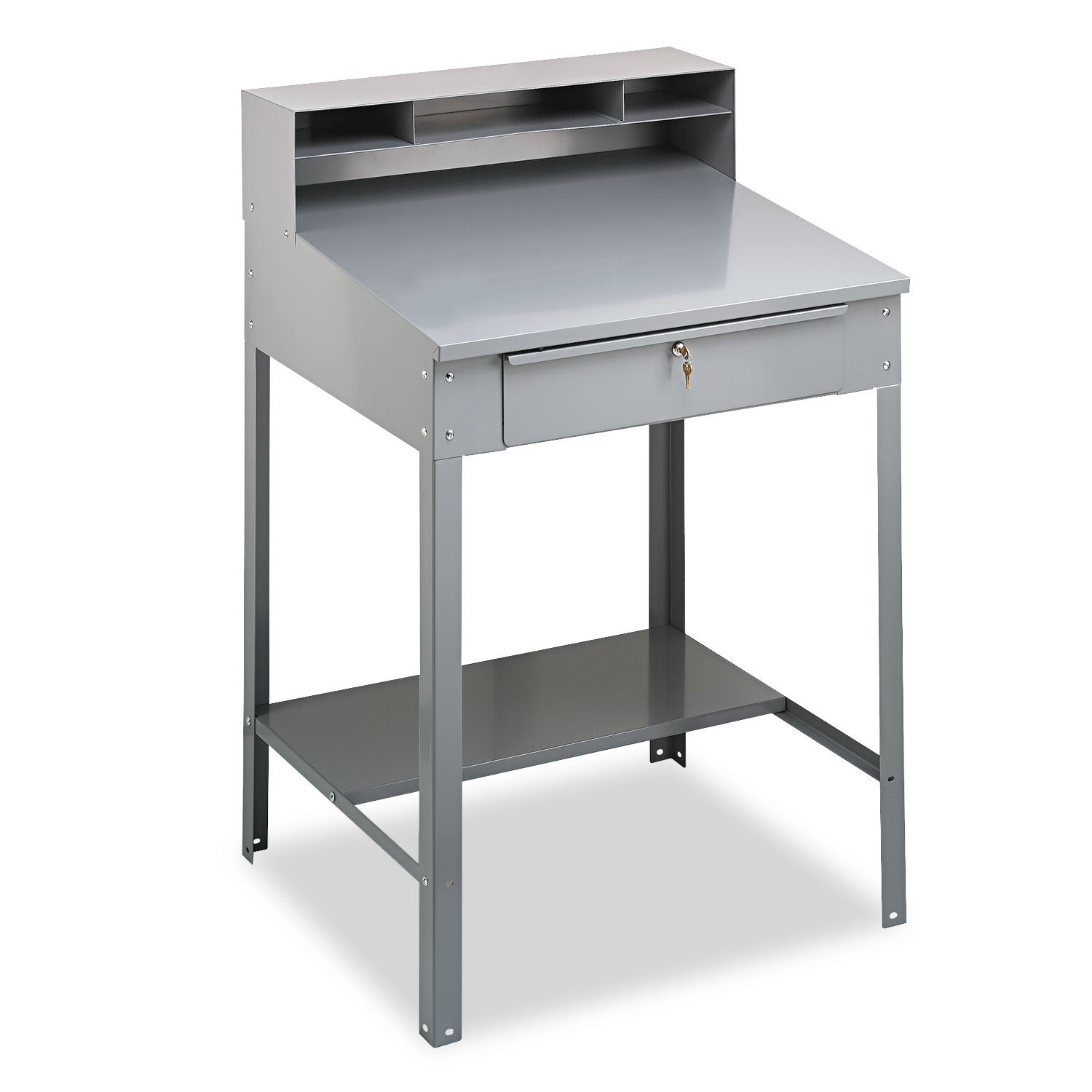 Open Steel Shop Desk | Tennsco Gray