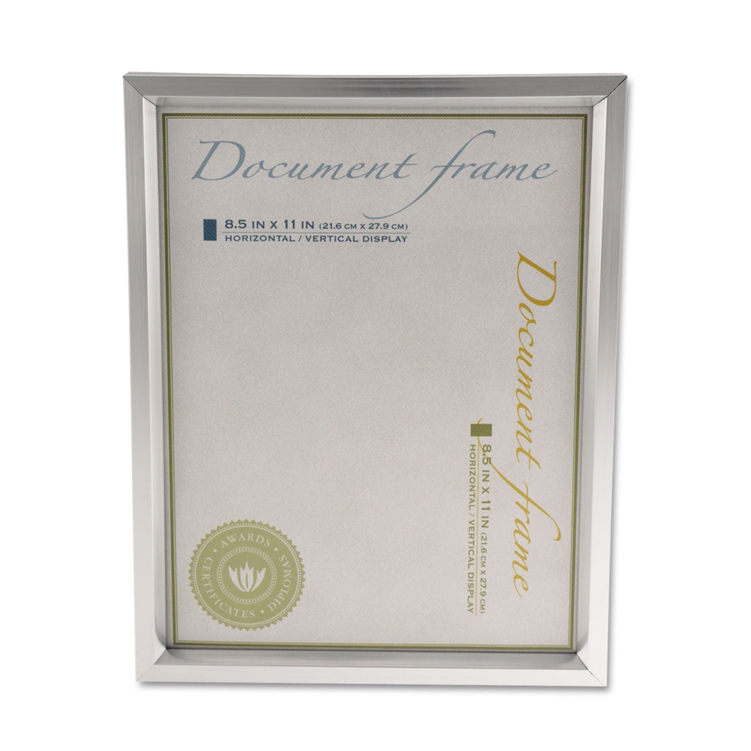 Universal® Plastic Document Frame, for 8.5 x 11, Easel Back, Metallic Silver - Bloom Skins