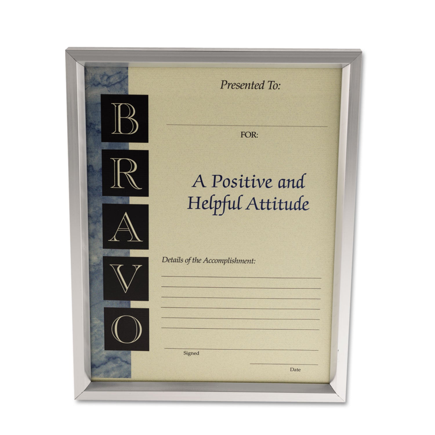 Universal® Plastic Document Frame, for 8.5 x 11, Easel Back, Metallic Silver - Bloom Skins