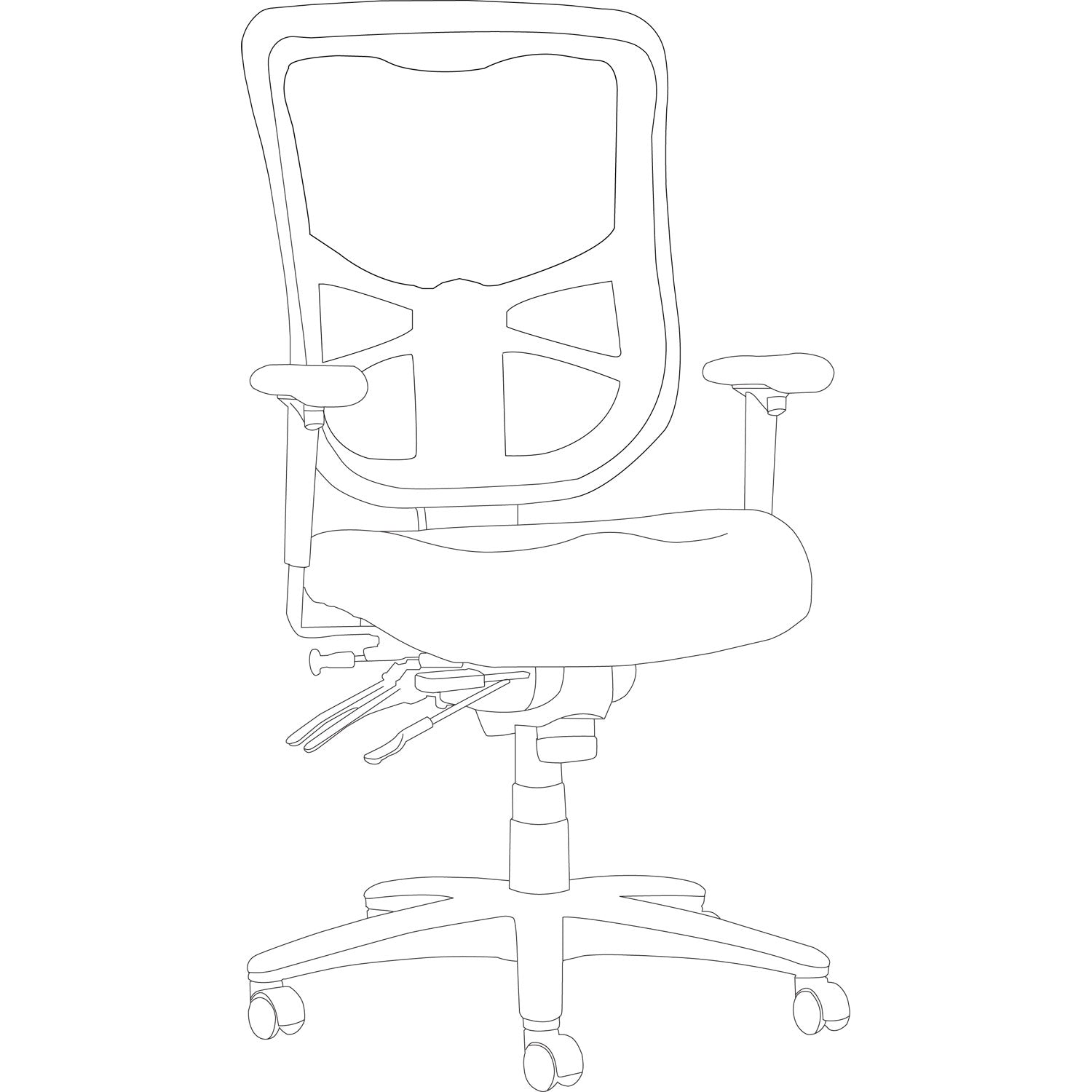 Alera® Alera Elusion Series Mesh High-Back Multifunction Chair, Supports Up To 275 Lb, 17.2" To 20.6" Seat Height, Black