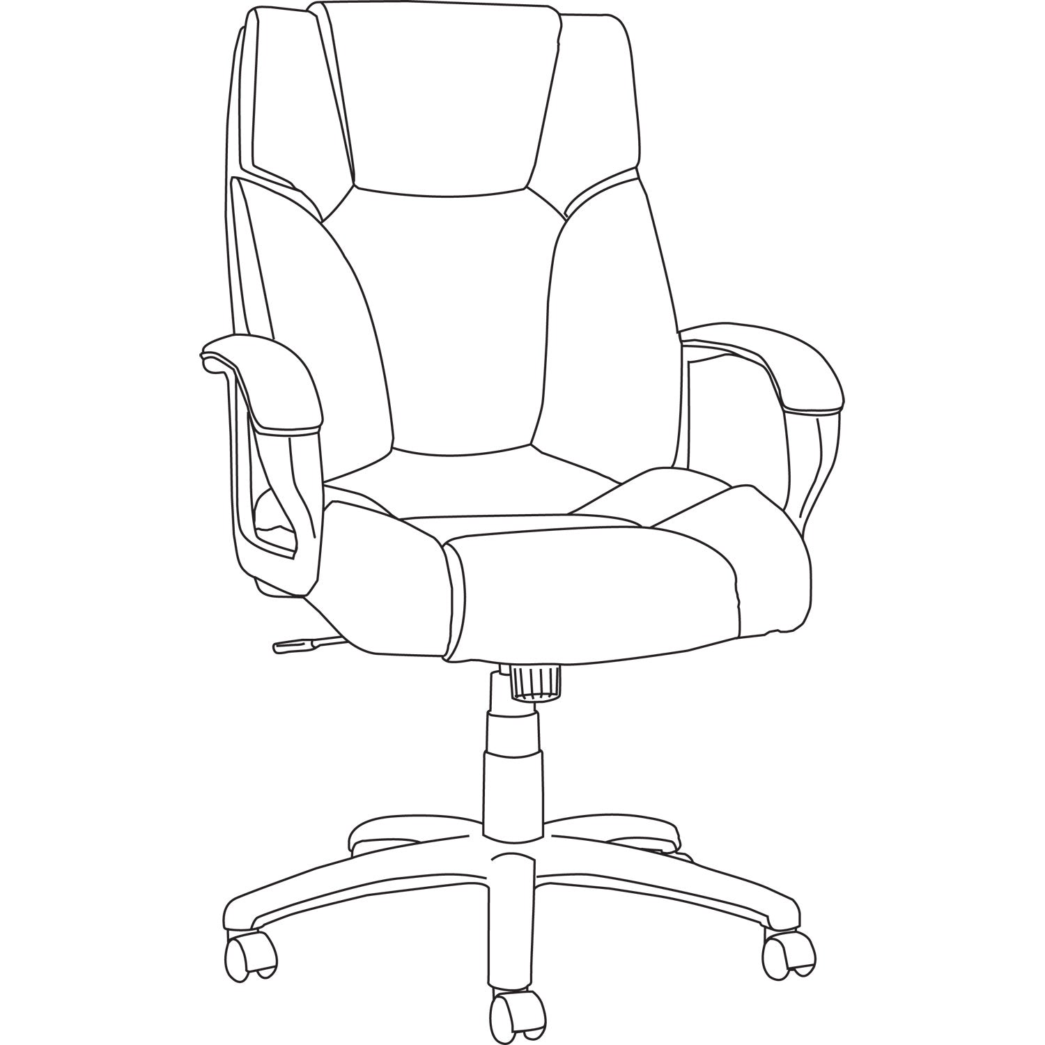 Alera® Alera Fraze Series Executive High-Back Swivel/tilt Bonded Leather Chair, Supports 275 Lb, 17.71" To 21.65" Seat Height, Black