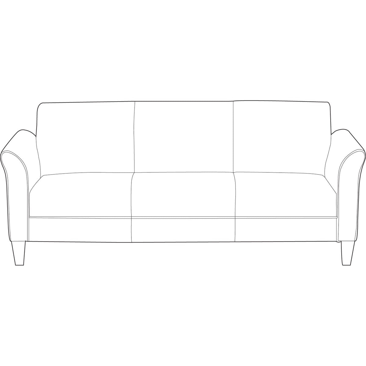 Alera® Alera Reception Lounge Sofa Series, Three-Cushion Sofa, 77" x 31.5" x 32", Black