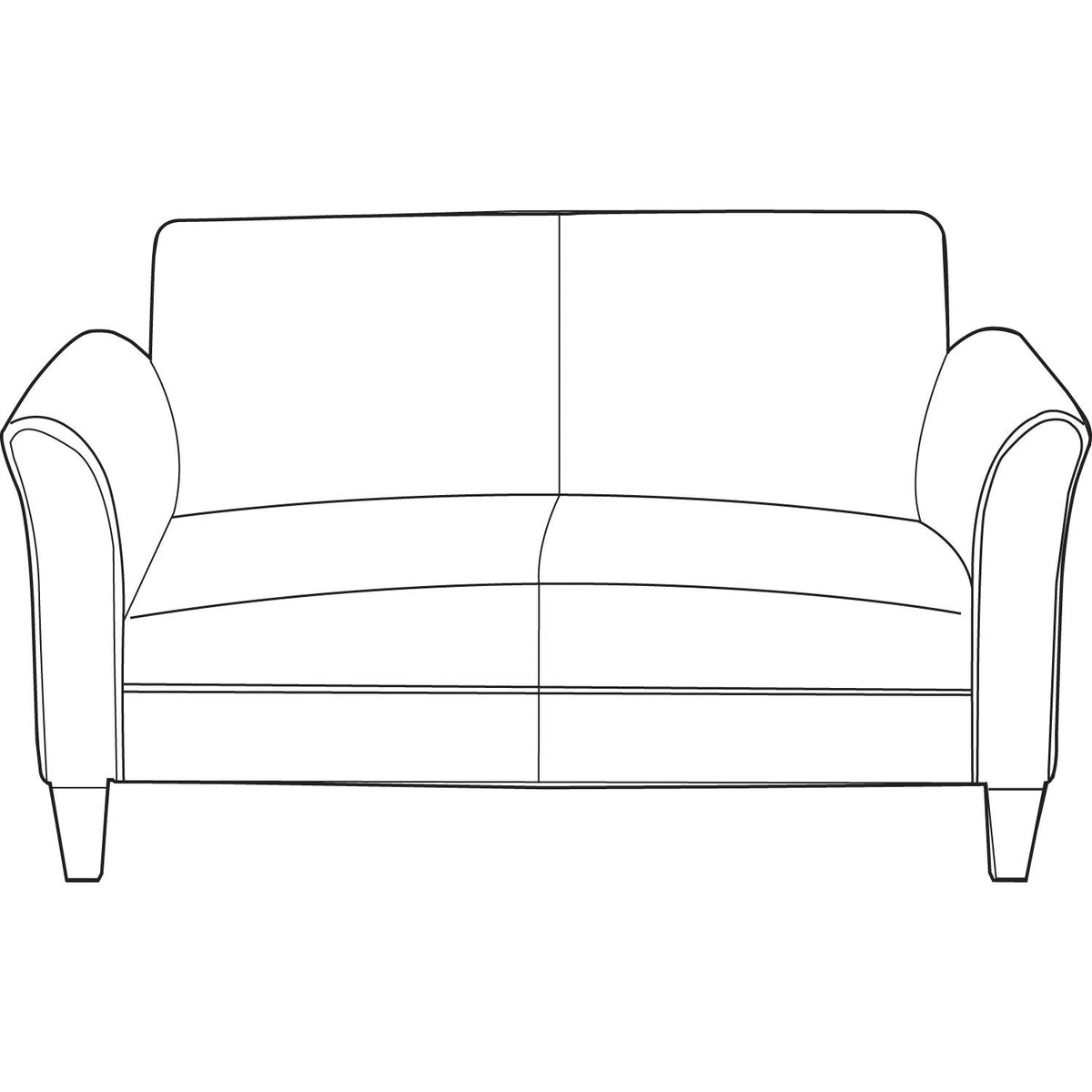Alera® Alera Reception Lounge Sofa Series, Two-Cushion Loveseat, 55.5" x 31.5" x 33.07", Black