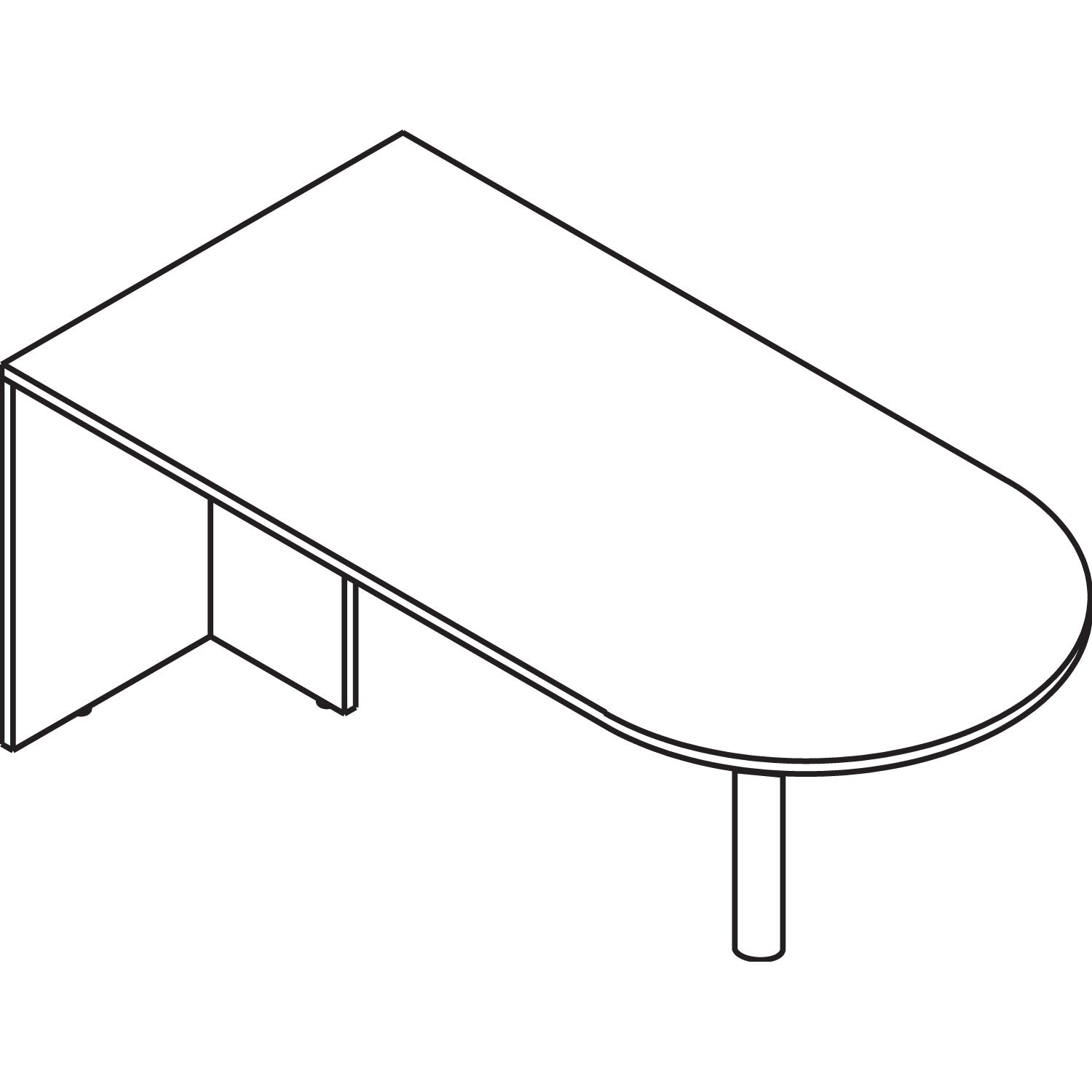 Alera® Alera Valencia Series D-Top Desk, 71" X 35.5" X 29.63", Medium Cherry