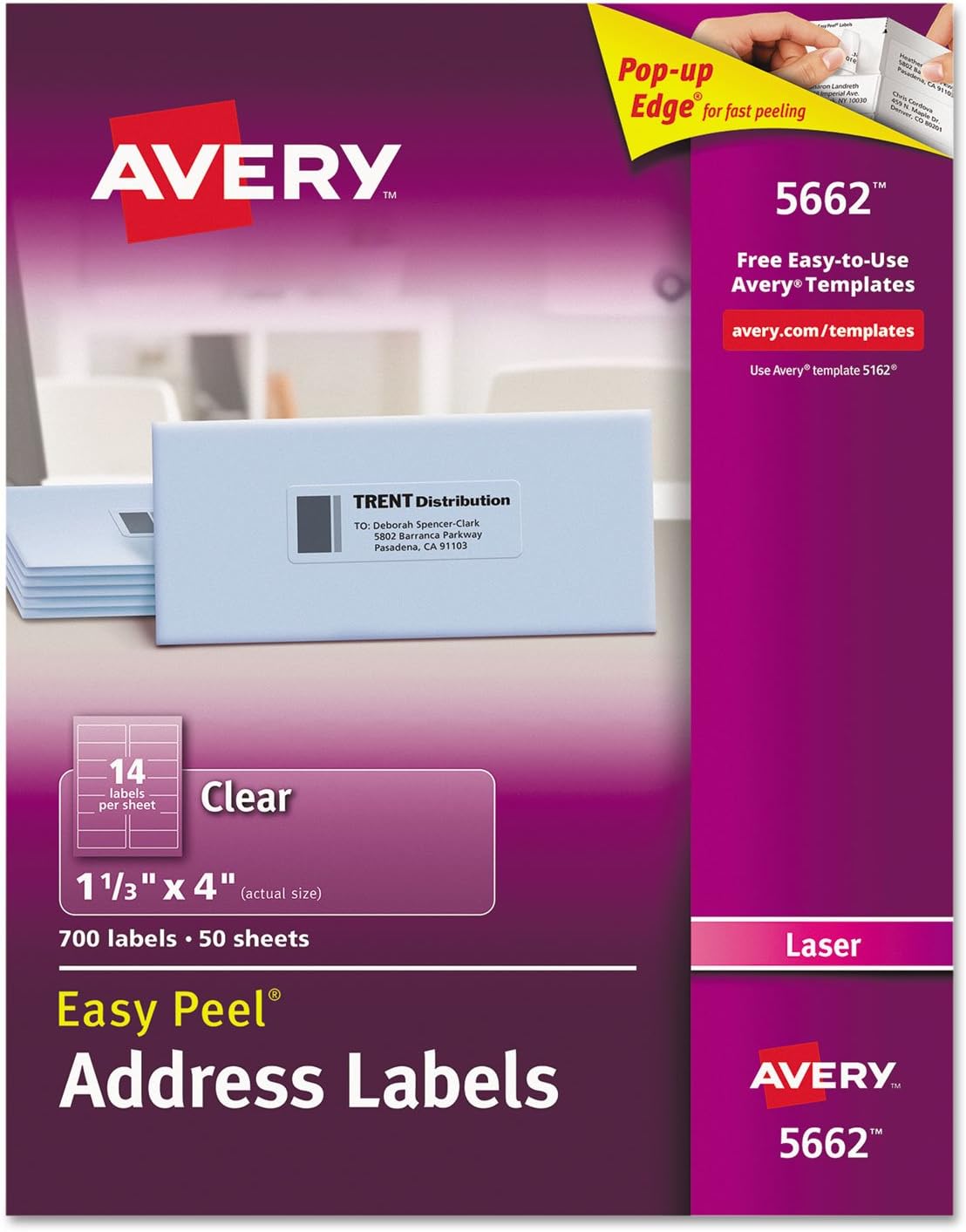Matte Clear Mailing Labels | 1.33x4 | 700/box