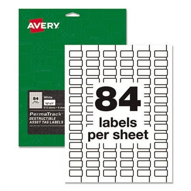 Tamper-Evident Asset Tag Labels | White | 672/pk