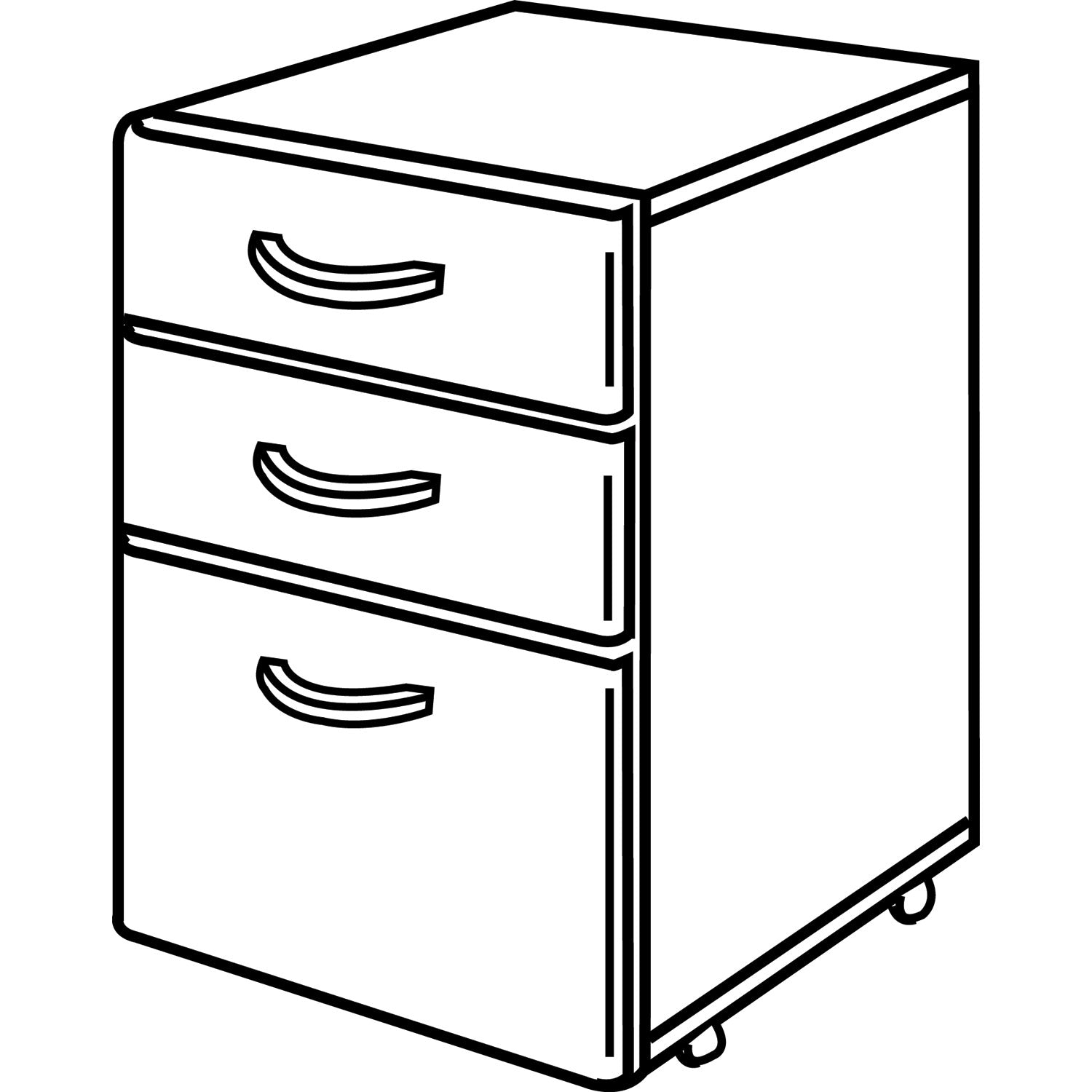 Bush® Series C Mobile Pedestal File, Left/right, 3-Drawers: Box/box/file, Legal/letter/a4/a5, Cherry/gray, 15.75" X 20.25" X 27.88"