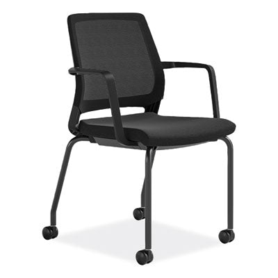 Safco® Medina Guest Chair, Supports Up to 275 lb, 18" Seat Height, Black Seat/Back/Base - Bloom Skins
