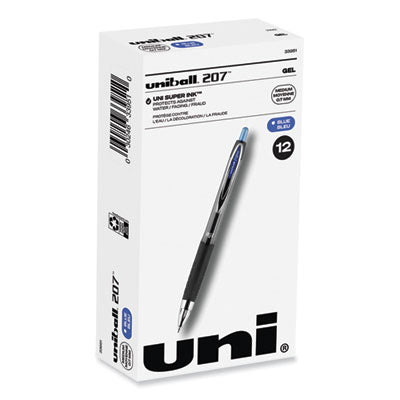 uniball Signo 207 Gel Pen | 0.7mm, Blue, Dozen