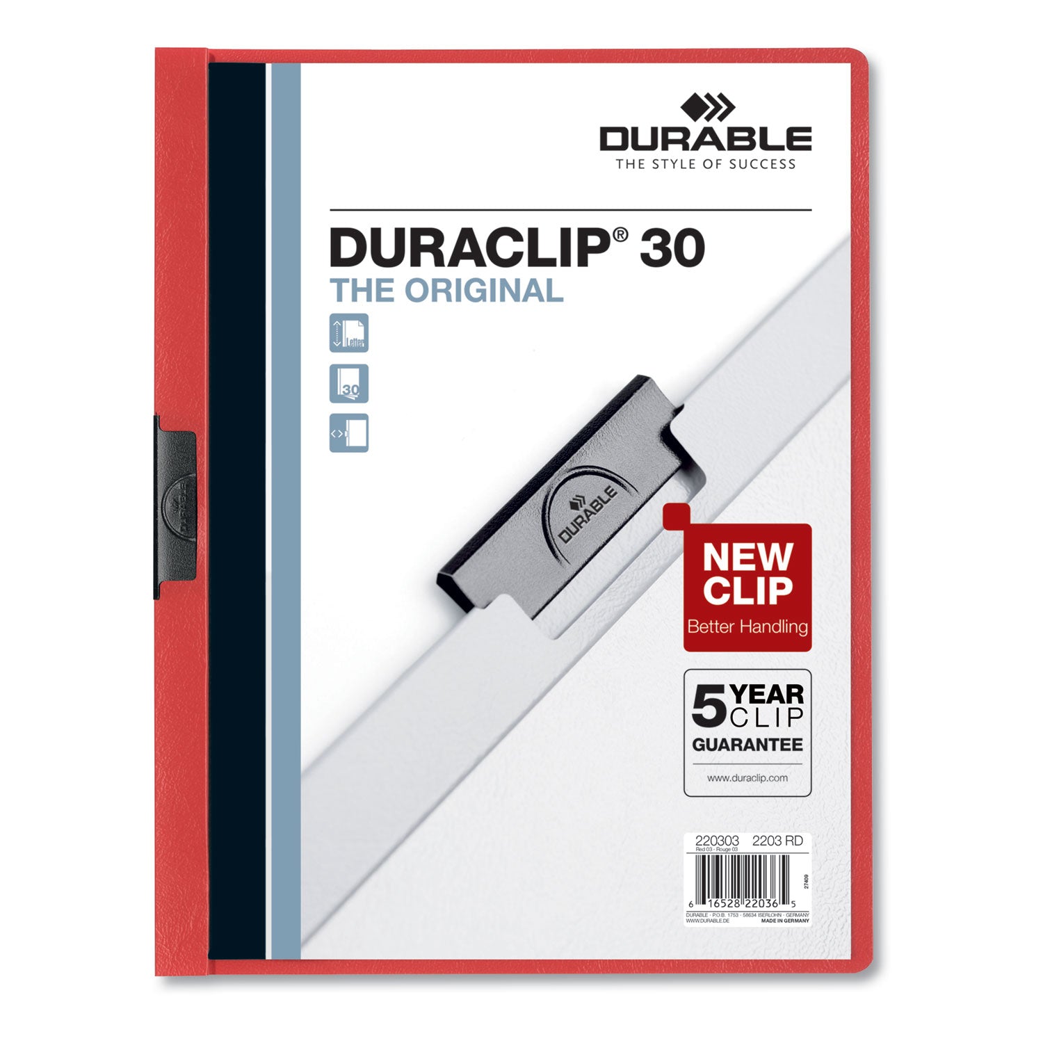 Duraclip Report Cover | Red, 25/Box