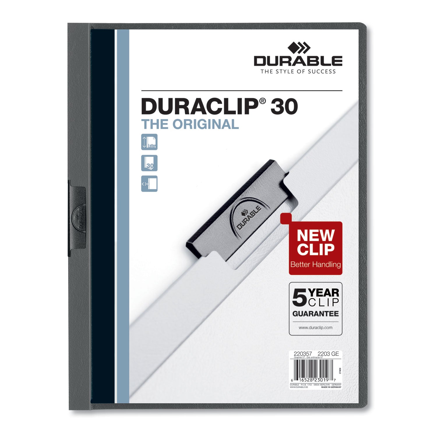 DuraClip Report Cover | Clear/Graphite, 25/Box