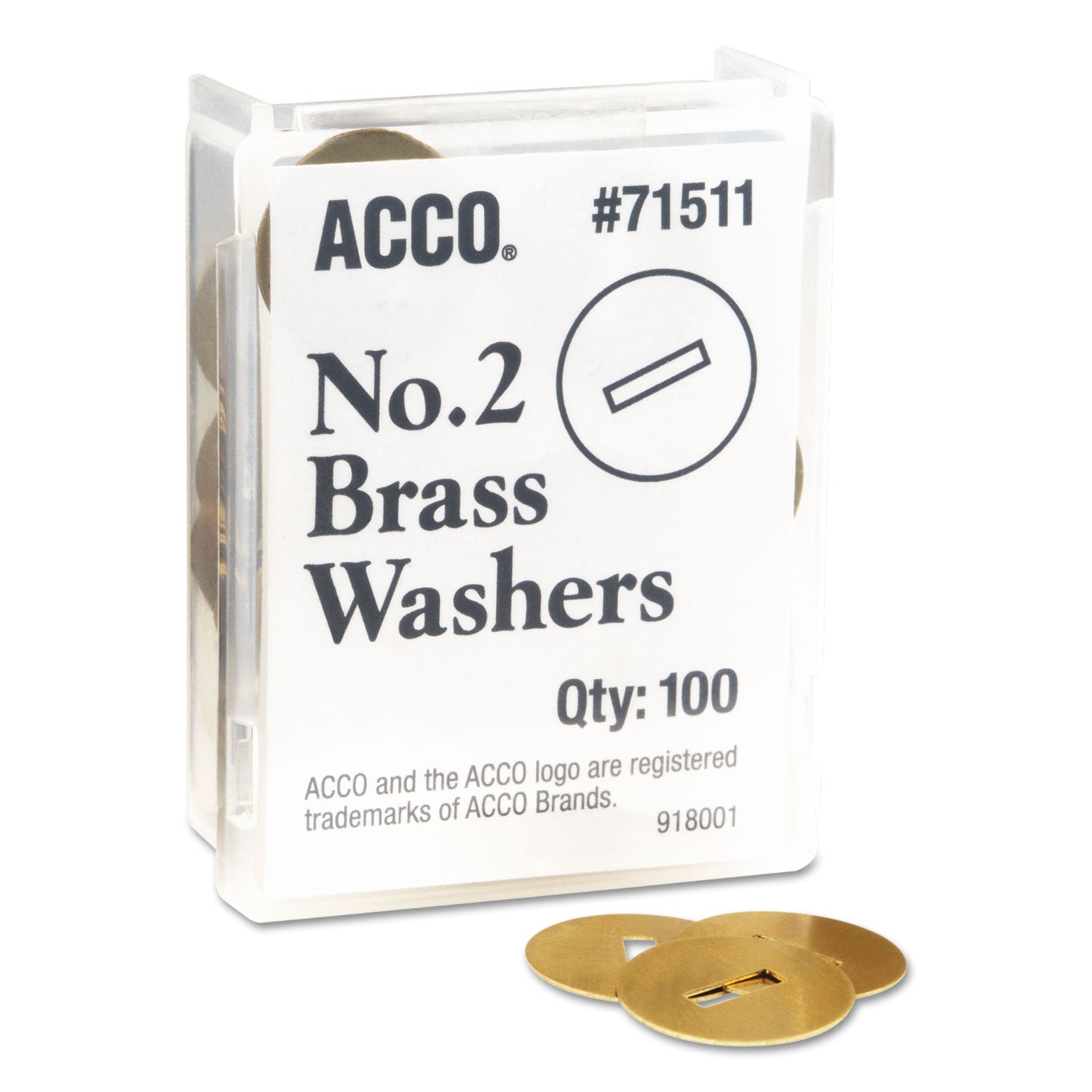 Washers for Two-Prong Fasteners | Brass, 100/Box