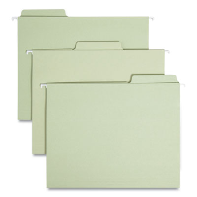 Smead FasTab Hanging Folders, Letter Size, 1/3-Cut Tabs, Moss, 20/Box