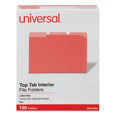 Universal Interior File Folders | Letter Red