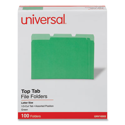 Universal Deluxe Colored File Folders | Green