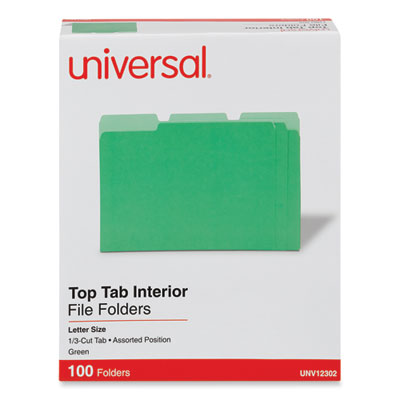 Universal Interior File Folders | Letter Green