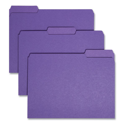 Interior File Folders | Letter, Purple, 100/Box