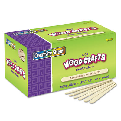 Natural Wood Craft Sticks | 4.5", 1000/Box