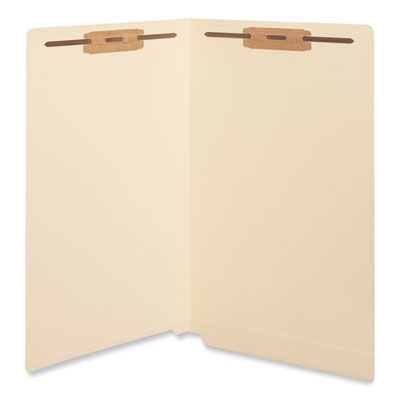 Universal® Reinforced End Tab Fastener Folders, 0.75" Expansion, 2 Fasteners, Legal Size, Manila Exterior, 50/Box - Bloom Skins