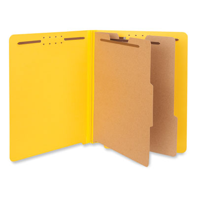 Six-Section Pressboard End Tab Folders | Yellow