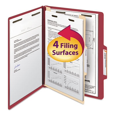 Top Tab Classification Folders | Red, 10/Box