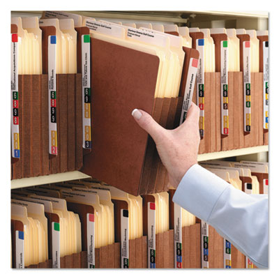 Smead Redrope Drop-Front End Tab File Pockets, Fully Lined Colored Gussets, 5.25" Expansion, Letter Size, Redrope/Brown, 10/Box