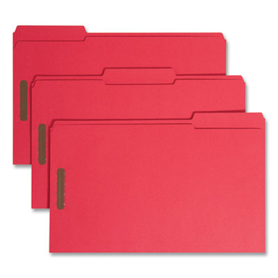 Top Tab Colored Fastener Folders | Legal, Red