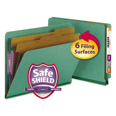 End Tab Pressboard Classification Folders | Green