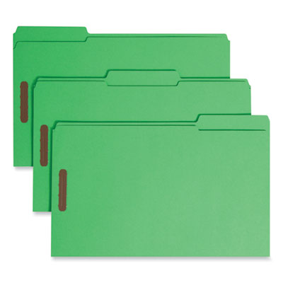 Top Tab Colored Fastener Folders | Legal, Green