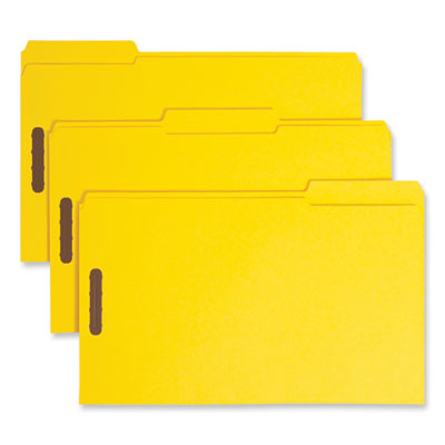Top Tab Colored Fastener Folders | Legal, Yellow