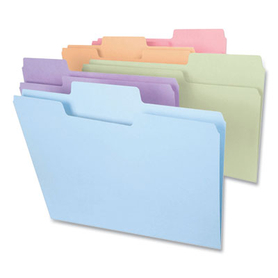 Smead SuperTab Colored File Folders, 1/3-Cut Tabs: Assorted, Legal Size, 0.75" Expansion, 11-pt Stock, Pastel Assortment, 100/Box